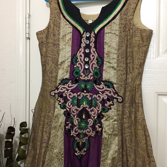 Purple Tan Anarkali - Picture 2 of 4